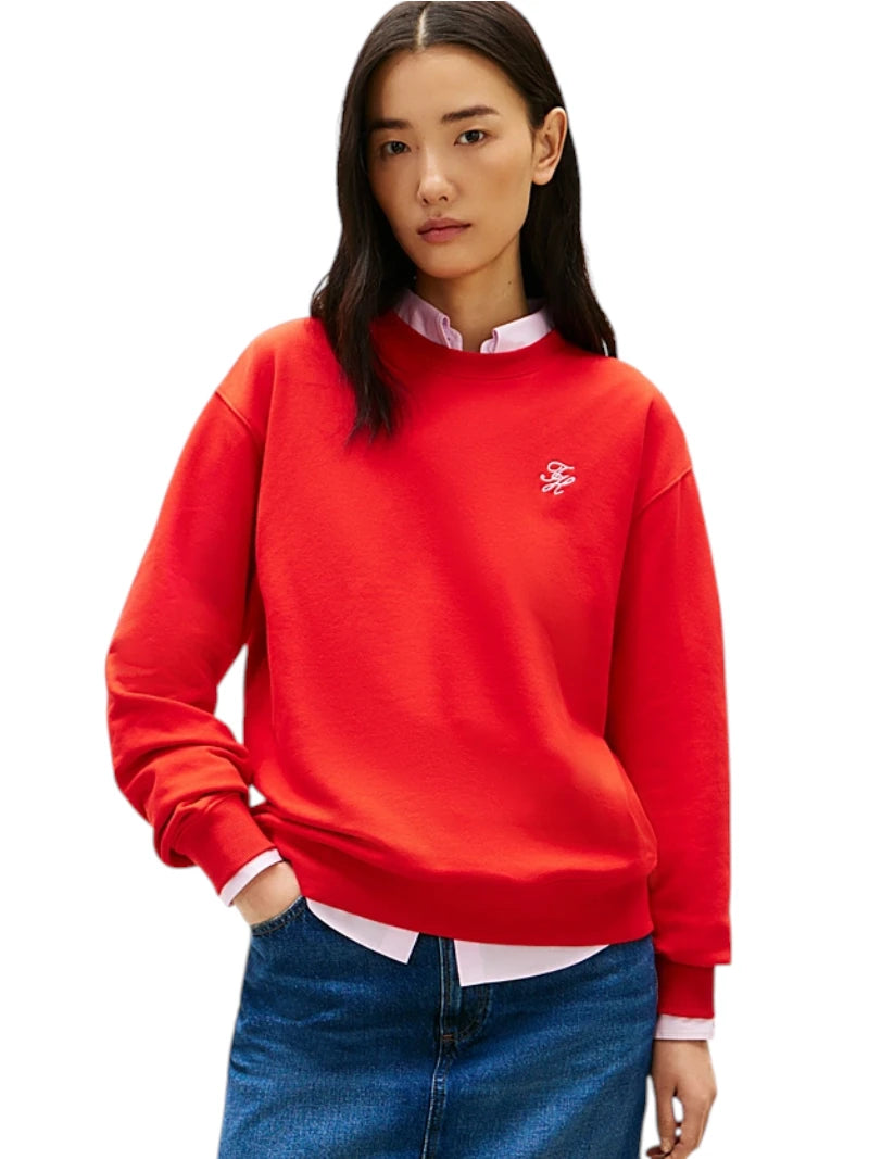 Felpa Donna Tommy Hilfiger Girocollo in Spugna con Logo