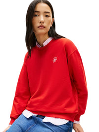 Felpa Donna Tommy Hilfiger Girocollo in Spugna con Logo