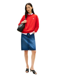 Felpa Donna Tommy Hilfiger Girocollo in Spugna con Logo