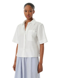 Camicia Tommy Hilfiger Donna Manica Corta Popeline | Wellington Jeans