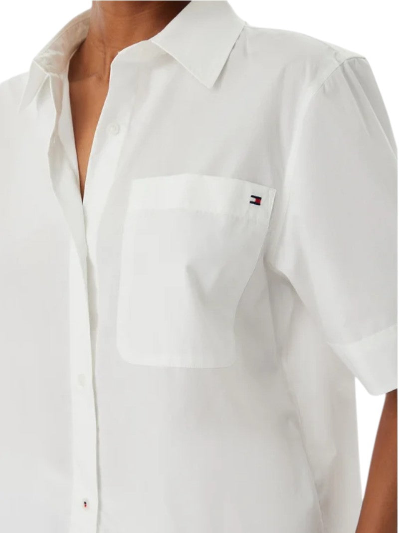 Camicia Tommy Hilfiger Donna Manica Corta Popeline | Wellington Jeans