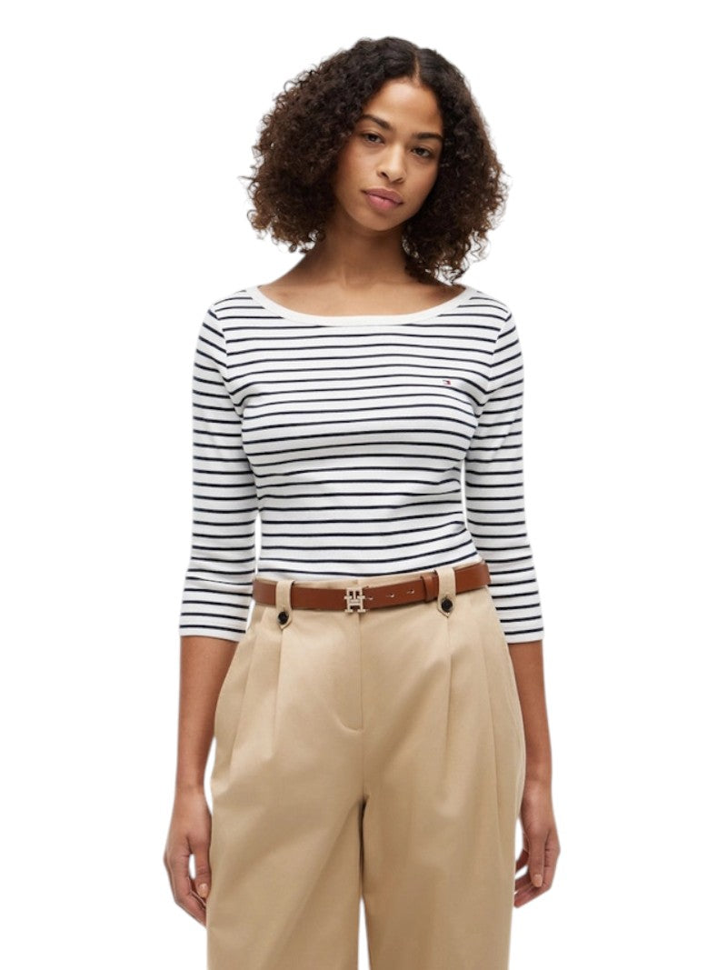 T-shirt Tommy Hilfiger Collo a Barca a Righe | Wellington Jeans
