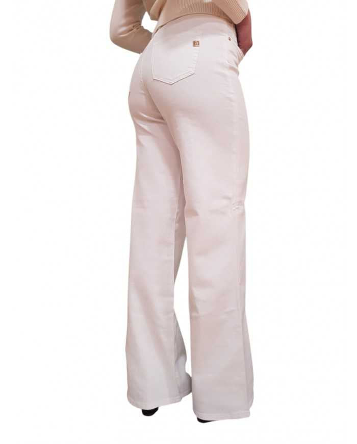 Pantalone Wide Leg Bull Fracomina Vita Alta Morbido