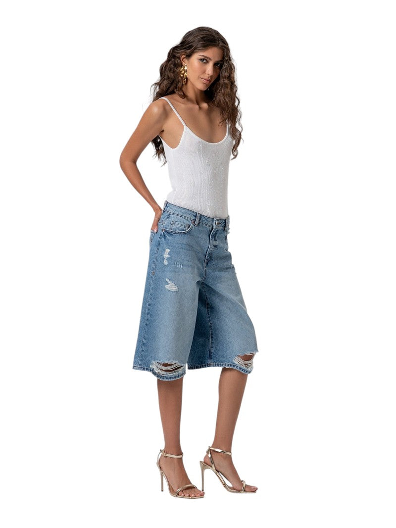 Bermuda Regular Denim Lavaggio Medio Fracomina | Wellington Jeans