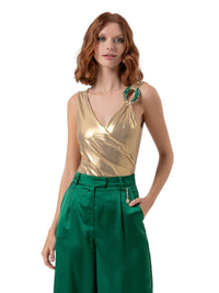 Body Fracomina Slim Gold Metallico Gioiello | Top Sera