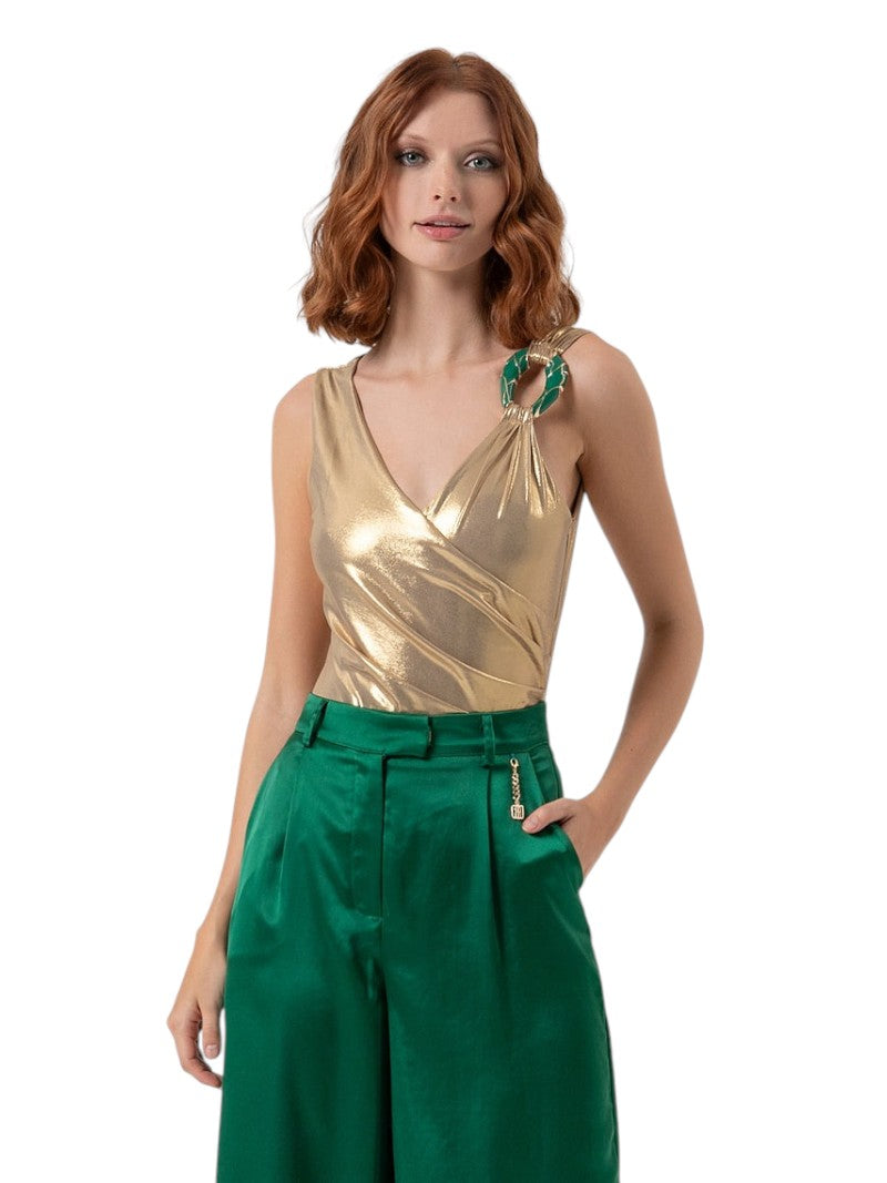 Body Fracomina Slim Gold Metallico Gioiello | Top Sera