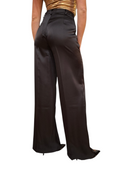 Pantalone Palazzo Fracomina Nero Raso Vita Alta | Chic