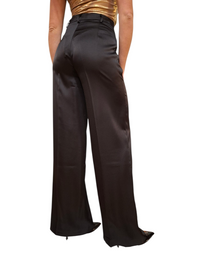 Pantalone Palazzo Fracomina Nero Raso Vita Alta | Chic