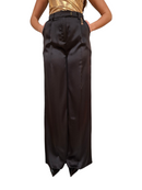 Pantalone Palazzo Fracomina Nero Raso Vita Alta | Chic