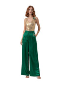 Pantalone Palazzo Fracomina Nero Raso Vita Alta | Chic