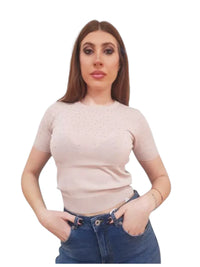 Maglia Aderente Fracomina con Strass e Manica Corta | Wellington