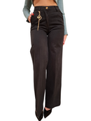 Pantalone Fracomina Flare Palazzo Cammello Gabardina