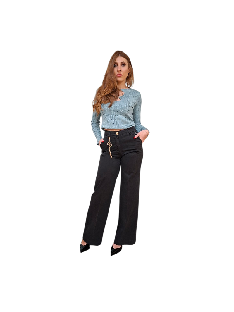 Pantalone Fracomina Flare Palazzo Cammello Gabardina