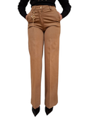Pantalone Fracomina Flare Palazzo Cammello Gabardina