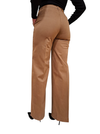 Pantalone Fracomina Flare Palazzo Cammello Gabardina