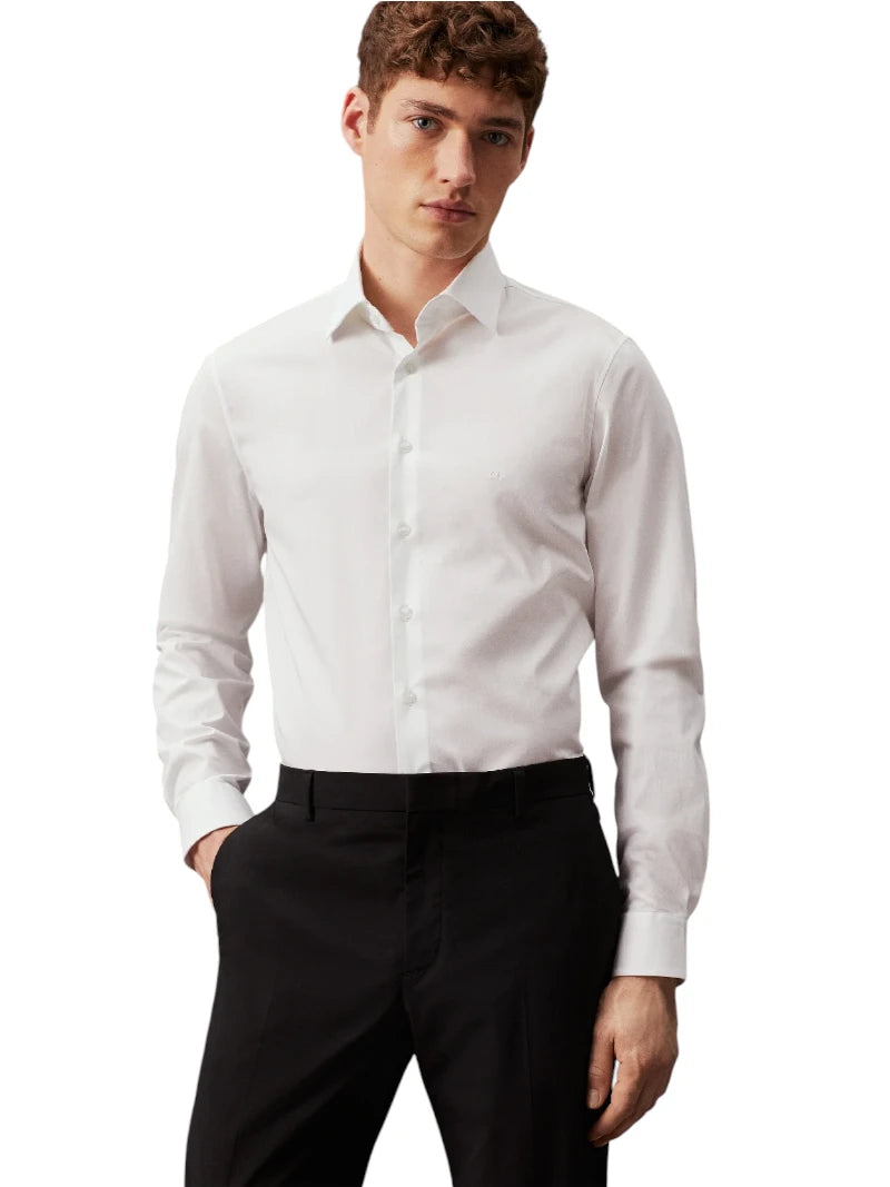 Camicia Calvin Klein Slim Popeline Stretch - Wellington Jeans