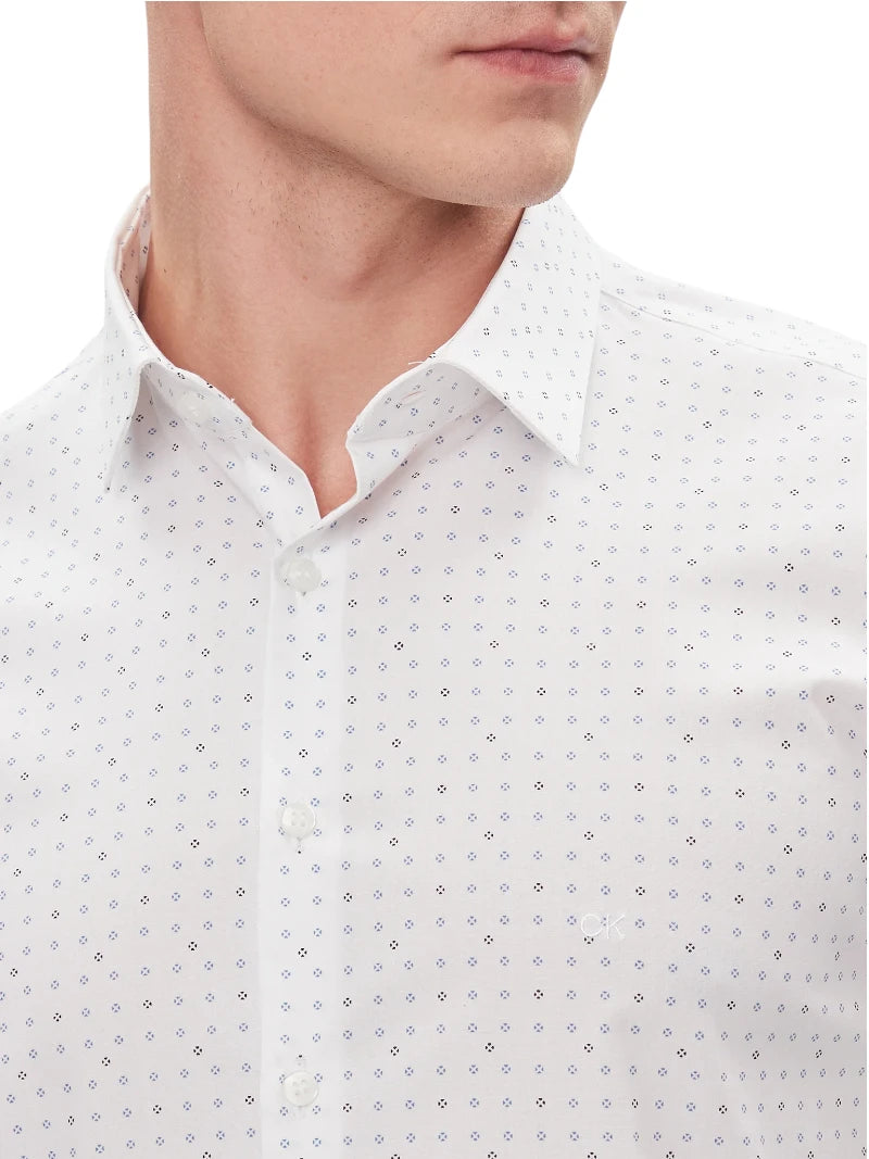 Camicia Calvin Klein Slim Popeline Fantasia - Wellington Jeans