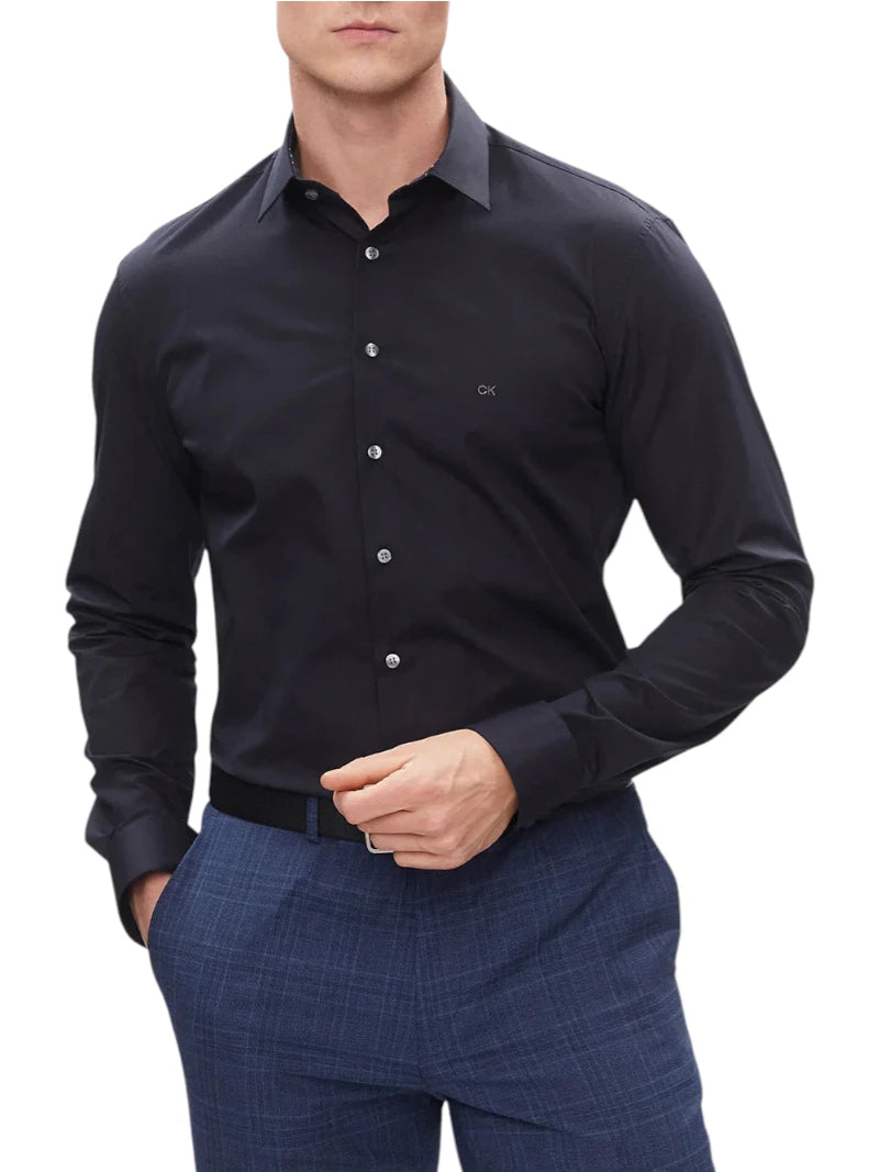 Camicia Calvin Klein Slim Popeline Contrast - Wellington Jeans