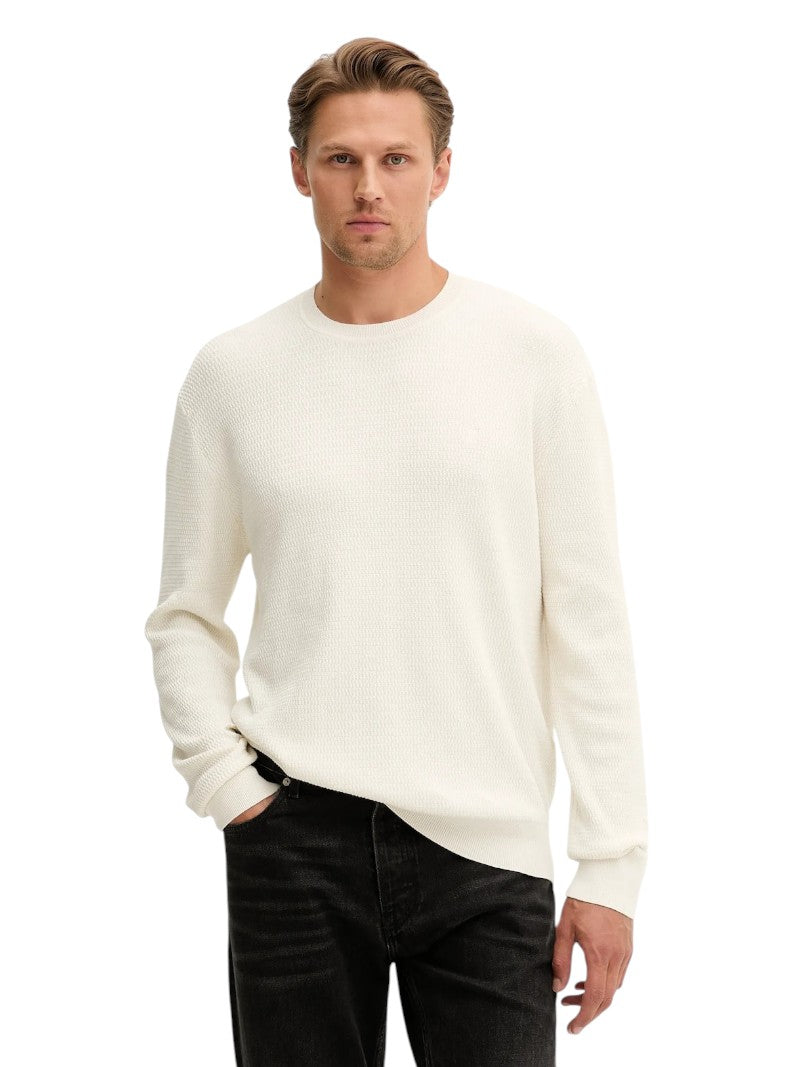Maglione Uomo Calvin Klein Girocollo Texture Beige