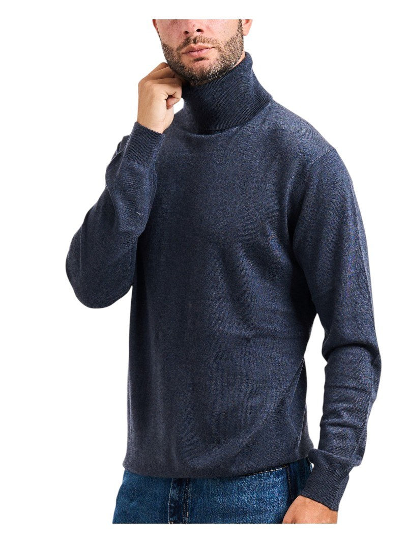 Maglione Jim Guess Uomo Collo Alto Beige Misto Lana