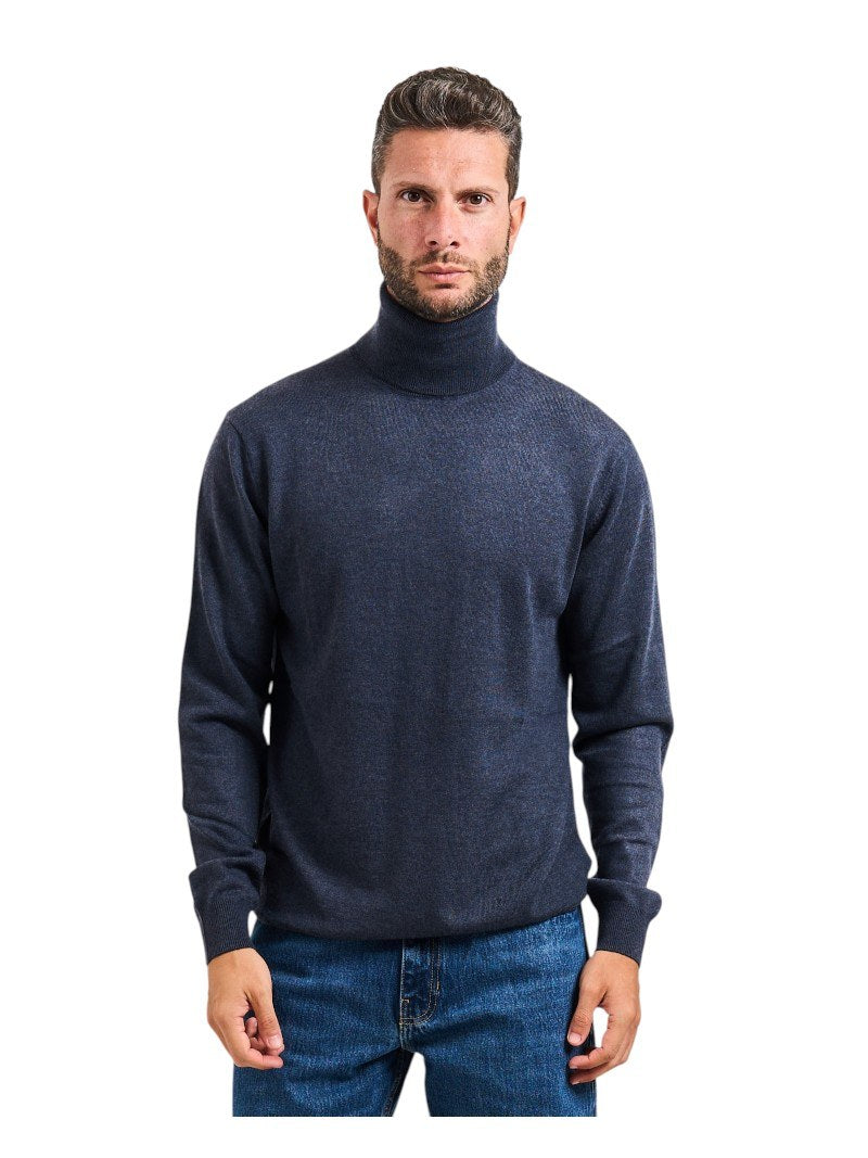 Maglione Jim Guess Uomo Collo Alto Beige Misto Lana