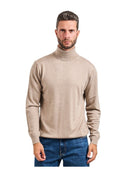 Maglione Jim Guess Uomo Collo Alto Beige Misto Lana