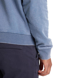 Felpa Guess Uomo Logo Triangolo Blu Denim Oversize