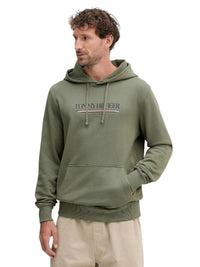 Felpa Uomo Tommy Hilfiger Cappuccio Brand Love Verde Rilassata