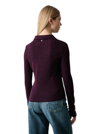 Maglia Polo Donna Guess Bridgette a Coste con Scollo a V