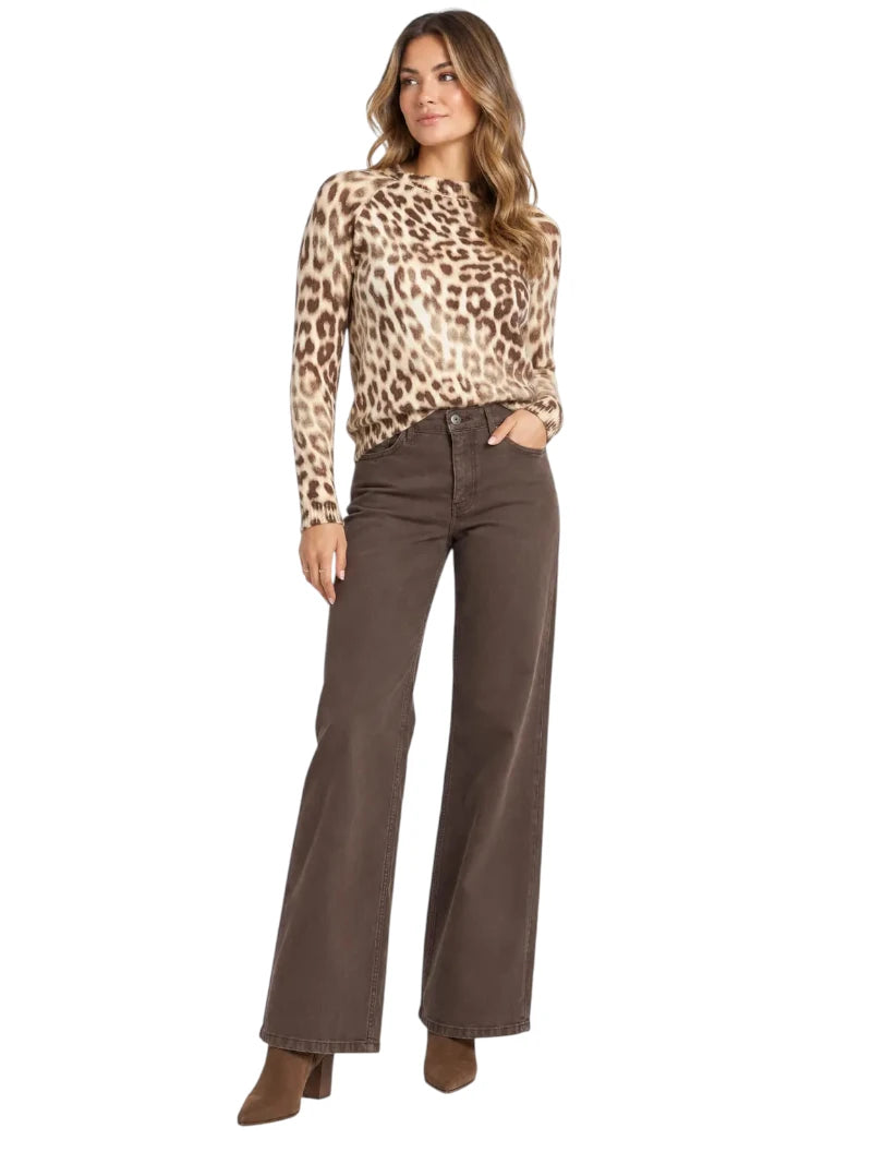 Maglione Leopardato Donna Guess Helen Stampa Animalier